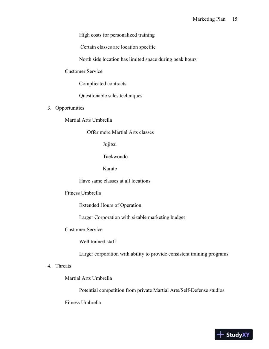 MBA570 Marketing Plan: Elite Martial Arts and Fitness - University of Phoenix, page 16