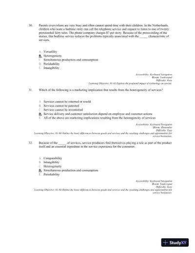 Services Marketing: Integrating Customer Focus Across the Firm 7th Edition Test Bank - Page 11 preview image