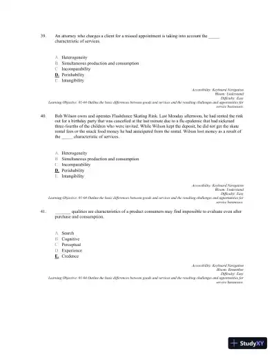 Services Marketing: Integrating Customer Focus Across the Firm 7th Edition Test Bank - Page 14 preview image