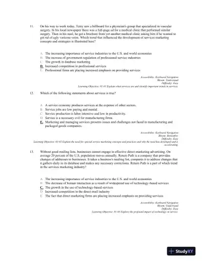 Services Marketing: Integrating Customer Focus Across the Firm 7th Edition Test Bank - Page 5 preview image