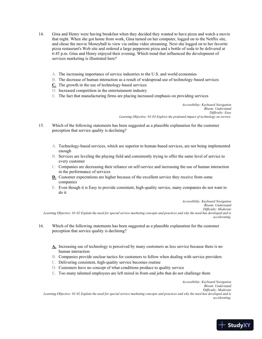 Services Marketing: Integrating Customer Focus Across the Firm 7th Edition Test Bank, page 6