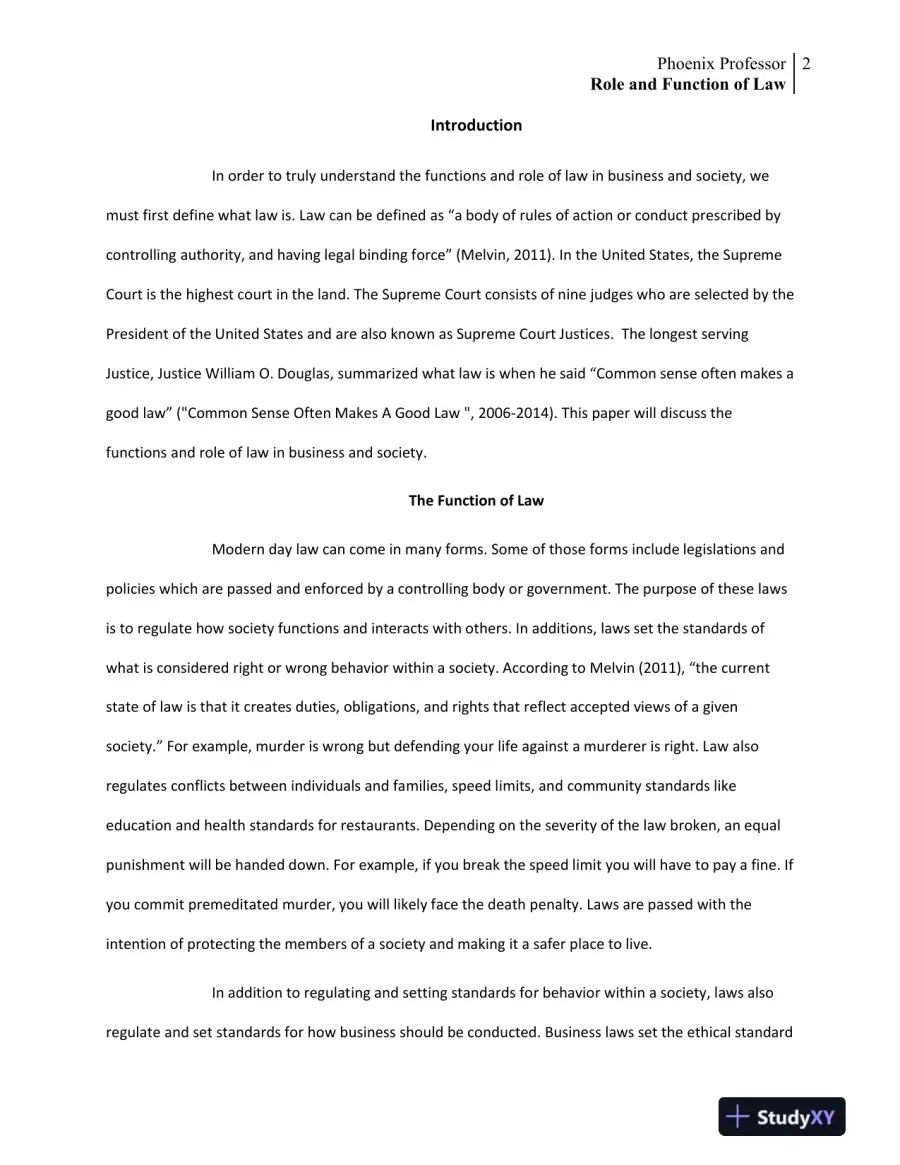 LAW 421 Role and Functions of Law, page 3