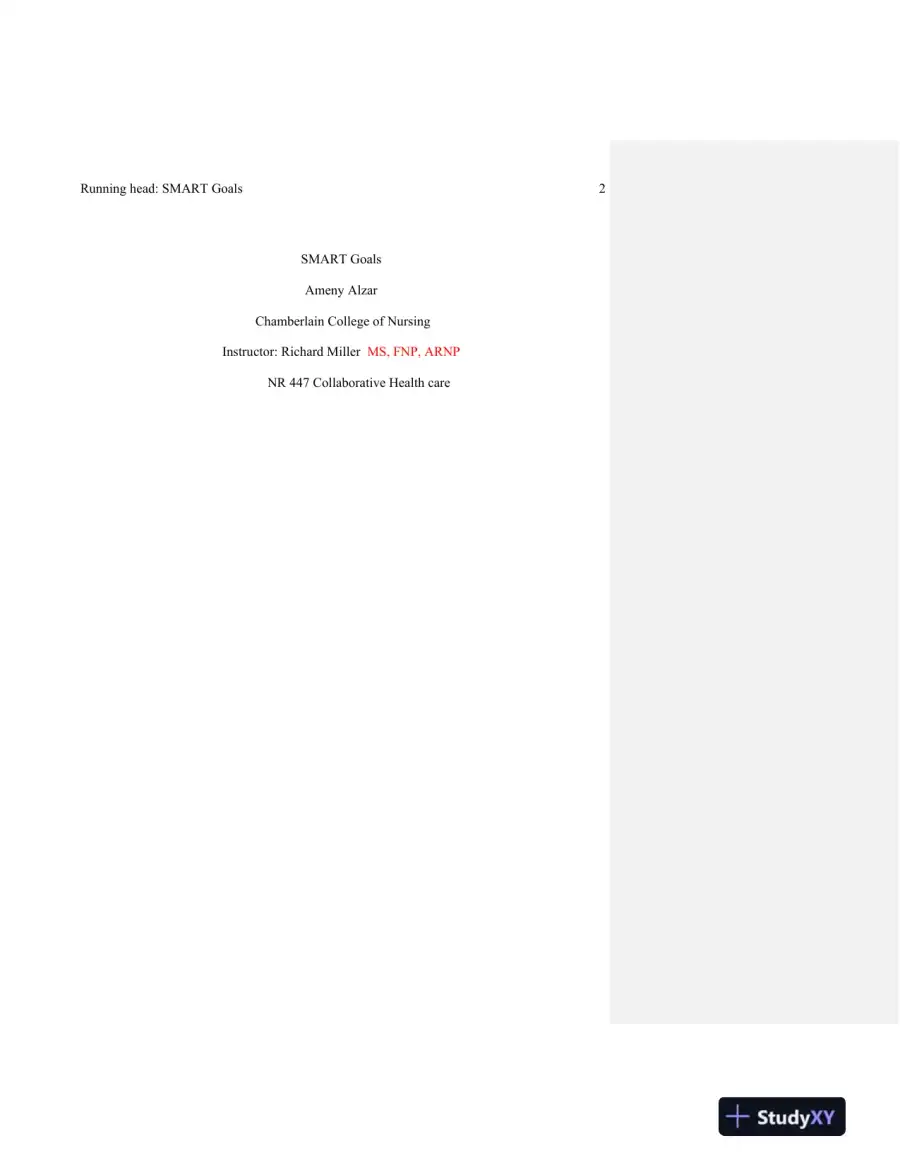NR 447 Collaborative Health care - Chamberlain College of Nursing, page 3