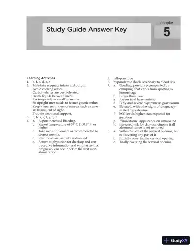 Solution Manual for Introduction to Maternity and Pediatric Nursing, 6th Edition - Page 13 preview image
