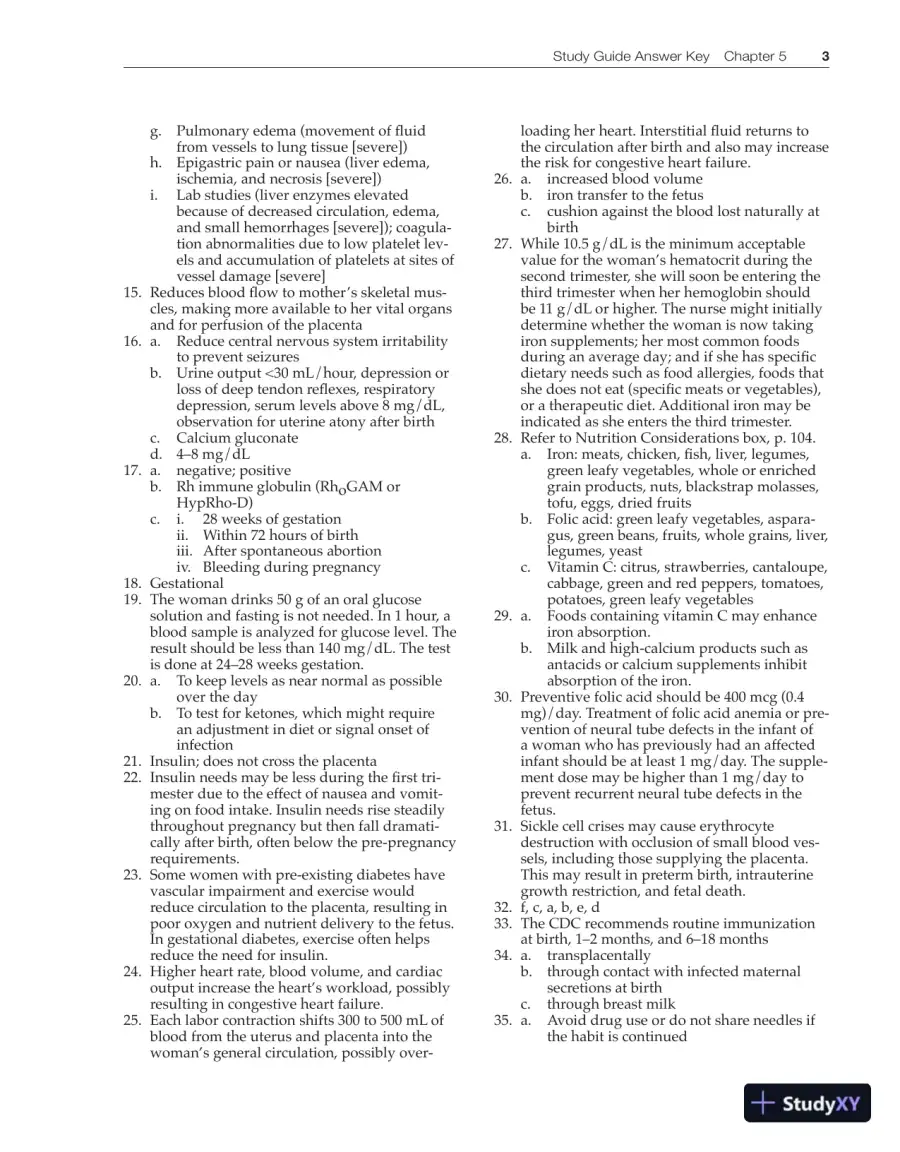 Solution Manual for Introduction to Maternity and Pediatric Nursing, 6th Edition, page 15