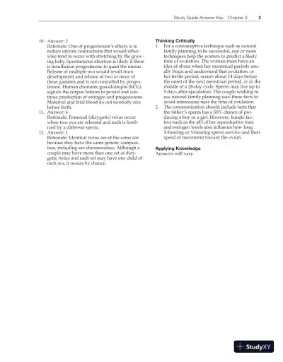 Solution Manual for Introduction to Maternity and Pediatric Nursing, 6th Edition - Page 8 preview image