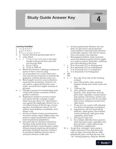 Solution Manual for Introduction to Maternity and Pediatric Nursing, 6th Edition - Page 9 preview image