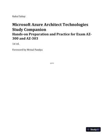 Microsoft Azure Architect Technologies Study Companion: Exam AZ-300 and AZ-303 (2020) - Page 3 preview image