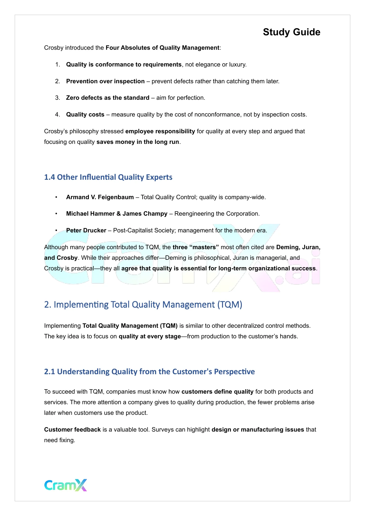 Principles of Management - Productivity and Total Quality Management - Page 3 preview image