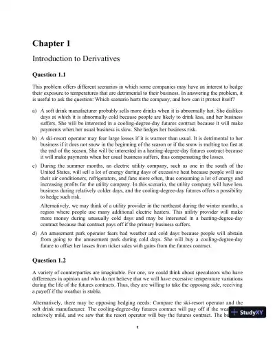 Solution Manual For Derivatives Markets, 3rd Edition - Page 1 preview image