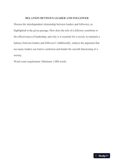 RELATION BETWEEN LEADER AND FOLLOWER - Page 1 preview image