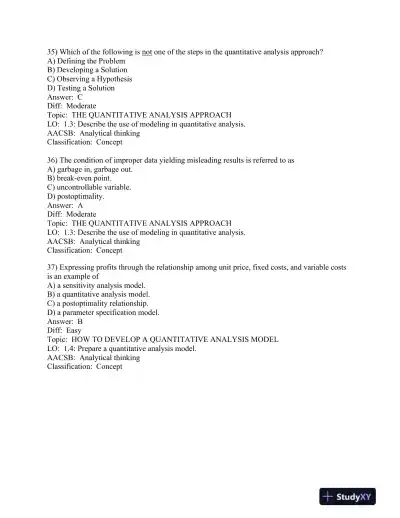 Quantitative Analysis for Management 13th Edition Test Bank - Page 10 preview image