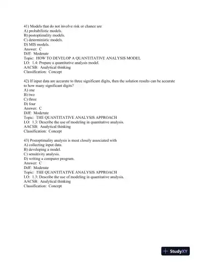 Quantitative Analysis for Management 13th Edition Test Bank - Page 12 preview image