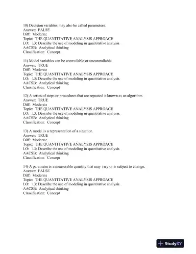 Quantitative Analysis for Management 13th Edition Test Bank - Page 4 preview image