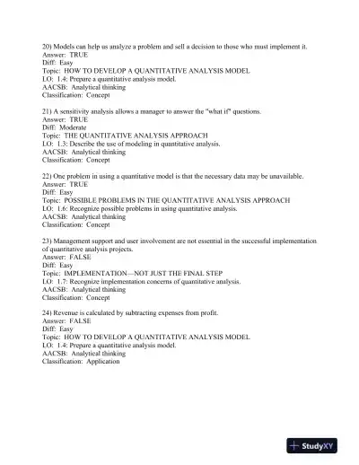 Quantitative Analysis for Management 13th Edition Test Bank - Page 6 preview image