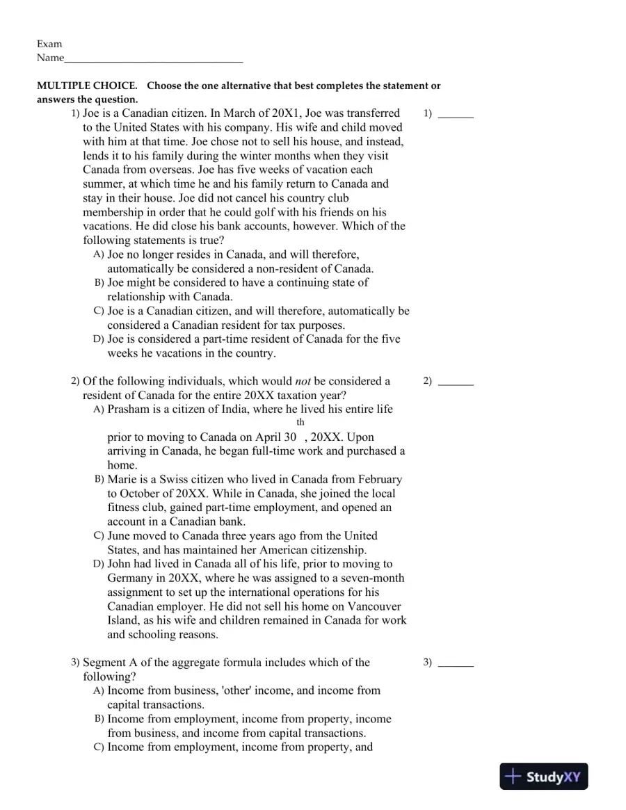 Canadian Income Taxation 2016/2017 Edition Test Bank, page 12