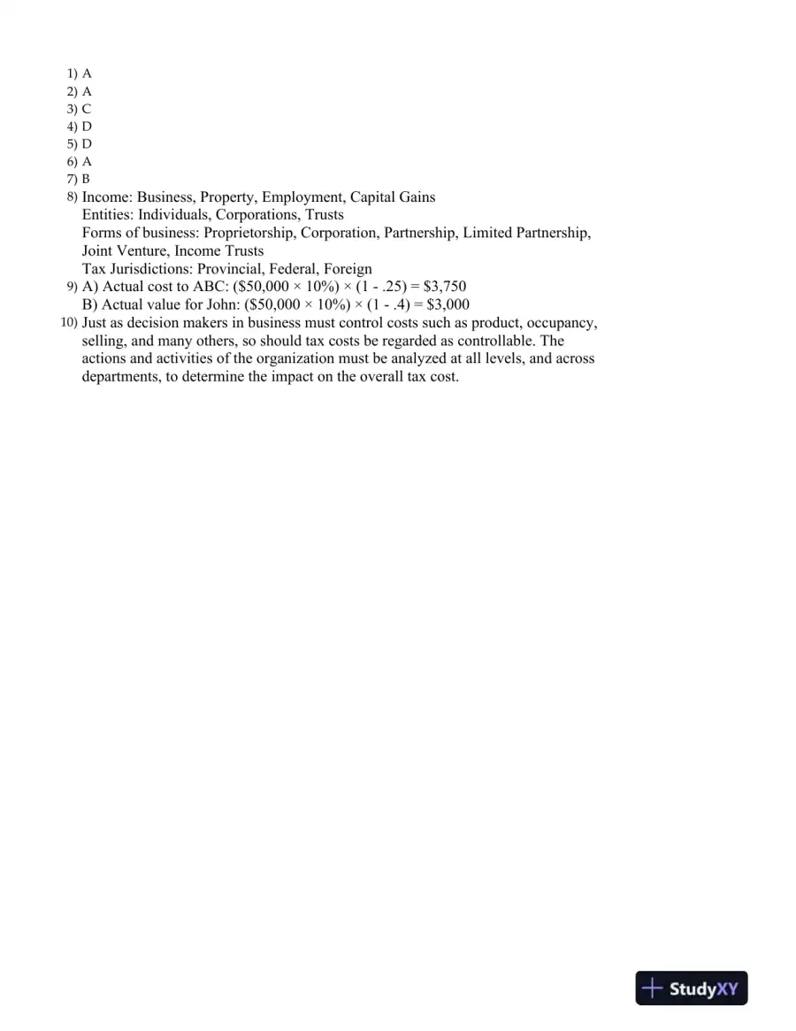 Canadian Income Taxation 2016/2017 Edition Test Bank, page 4