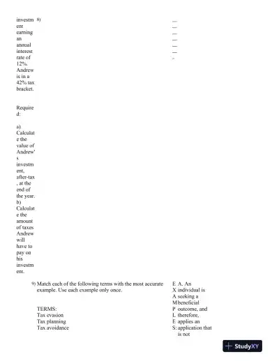Canadian Income Taxation 2016/2017 Edition Test Bank - Page 7 preview image