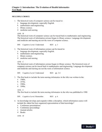 Test Bank for Health Informatics: An Interprofessional Approach, 1st Edition - Page 1 preview image