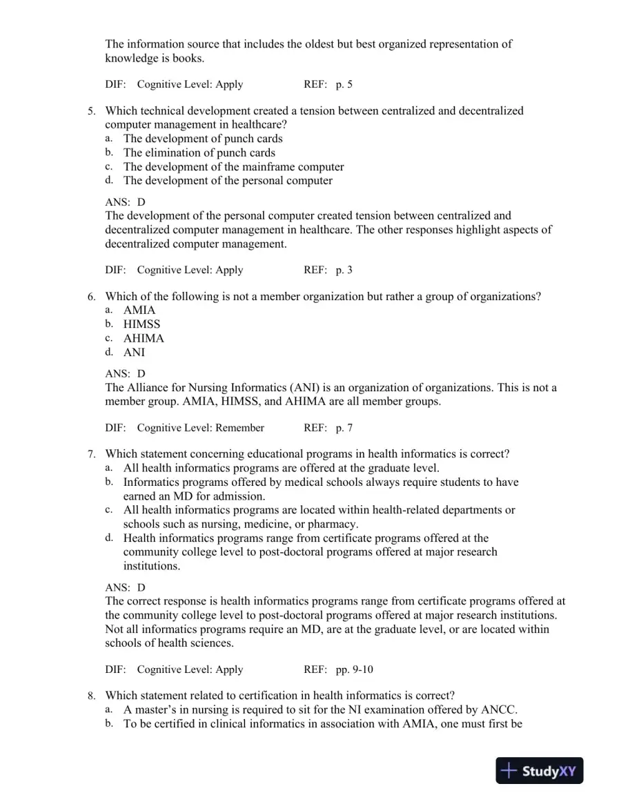 Test Bank for Health Informatics: An Interprofessional Approach, 1st Edition, page 3