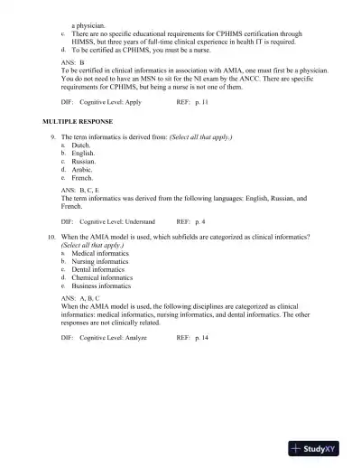 Test Bank for Health Informatics: An Interprofessional Approach, 1st Edition - Page 4 preview image