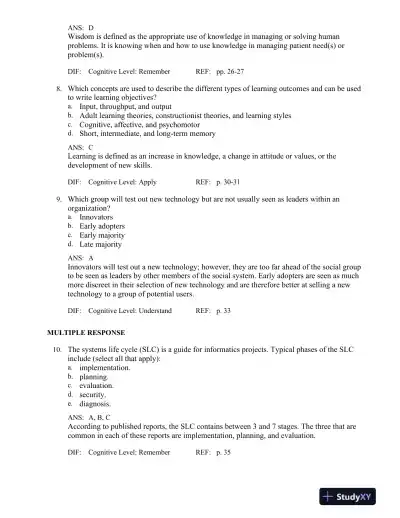 Test Bank for Health Informatics: An Interprofessional Approach, 1st Edition - Page 7 preview image