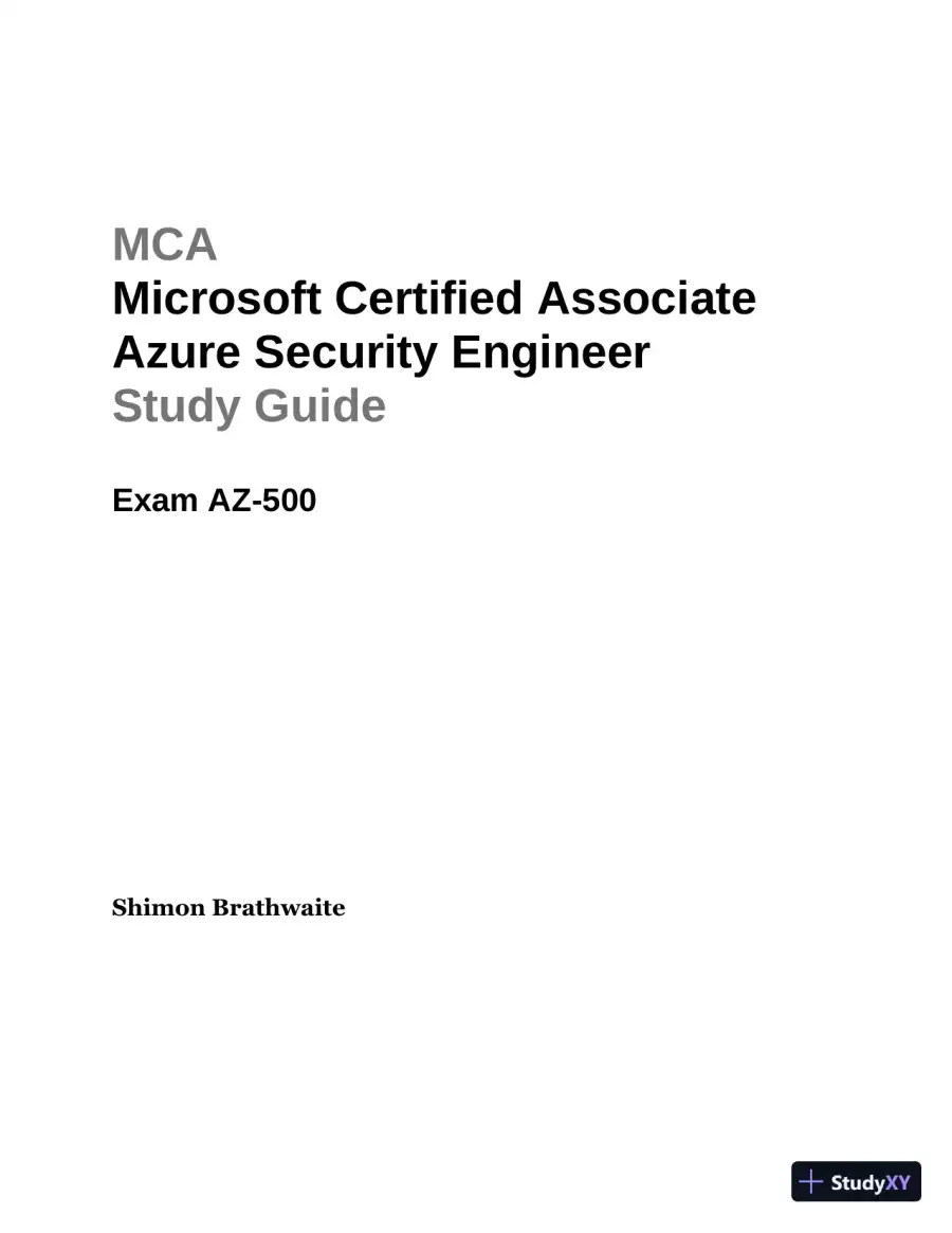MCA Microsoft Certified Associate Azure Security Engineer Study Guide: Exam AZ-500 (2022), page 11