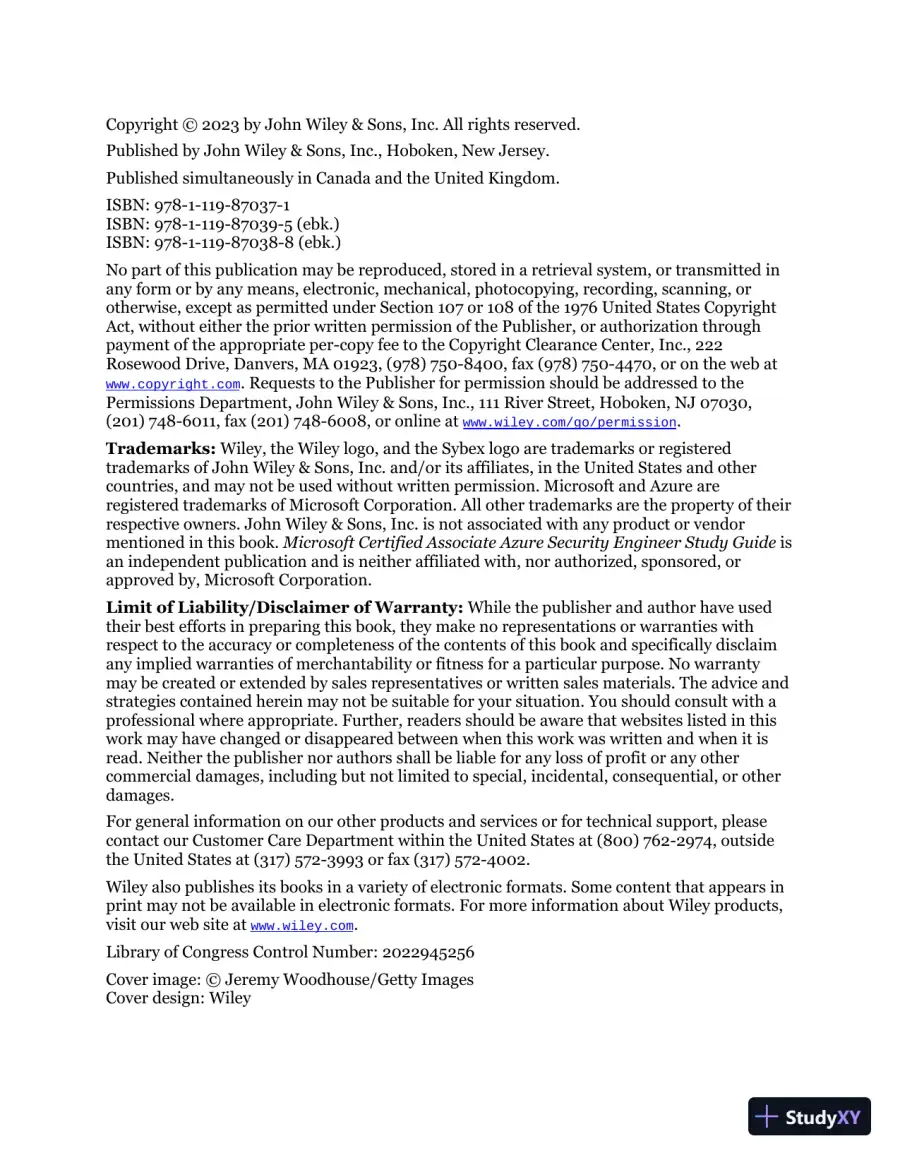 MCA Microsoft Certified Associate Azure Security Engineer Study Guide: Exam AZ-500 (2022), page 13