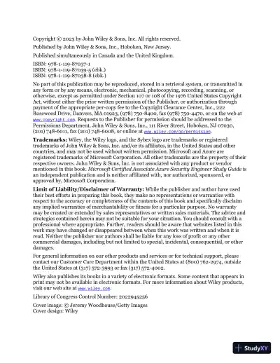 MCA Microsoft Certified Associate Azure Security Engineer Study Guide: Exam AZ-500 (2022) - Page 13 preview image