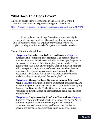 MCA Microsoft Certified Associate Azure Security Engineer Study Guide: Exam AZ-500 (2022) - Page 18 preview image