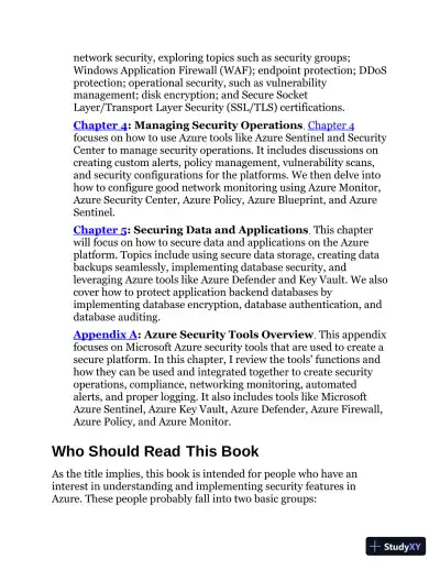 MCA Microsoft Certified Associate Azure Security Engineer Study Guide: Exam AZ-500 (2022) - Page 19 preview image