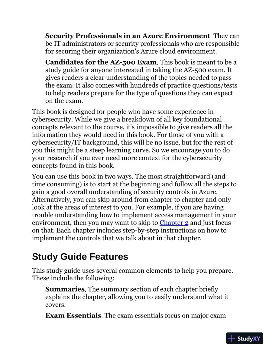 MCA Microsoft Certified Associate Azure Security Engineer Study Guide: Exam AZ-500 (2022), page 20
