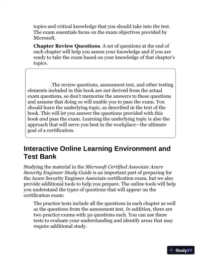 MCA Microsoft Certified Associate Azure Security Engineer Study Guide: Exam AZ-500 (2022) - Page 21 preview image