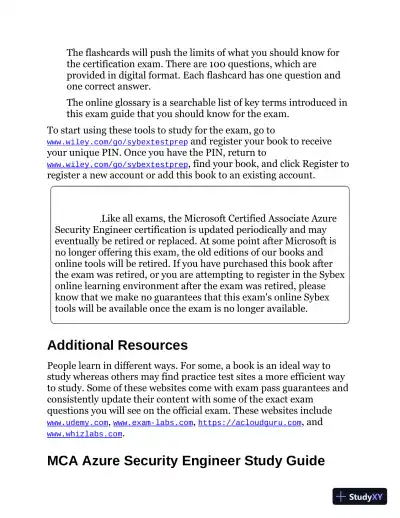 MCA Microsoft Certified Associate Azure Security Engineer Study Guide: Exam AZ-500 (2022) - Page 22 preview image