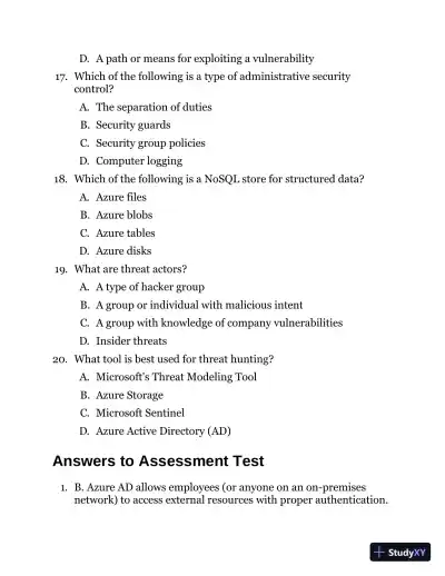 MCA Microsoft Certified Associate Azure Security Engineer Study Guide: Exam AZ-500 (2022) - Page 28 preview image