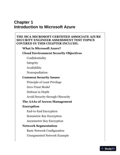 MCA Microsoft Certified Associate Azure Security Engineer Study Guide: Exam AZ-500 (2022) - Page 31 preview image