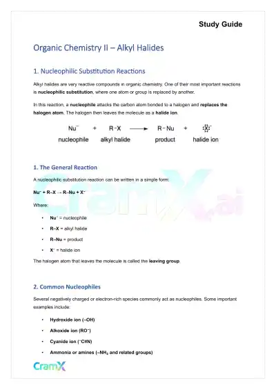 Organic Chemistry II - Alkyl Halides - Page 1 preview image