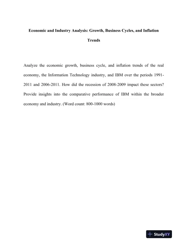 Economic and Industry Analysis: Growth, Business Cycles, and Inflation Trends - Page 1 preview image