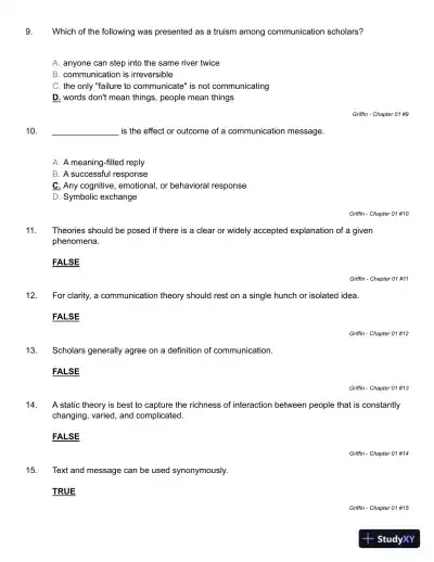 A First Look at Communication Theory (Conversations with Communication Theorists) 9th Edition Test Bank - Page 8 preview image