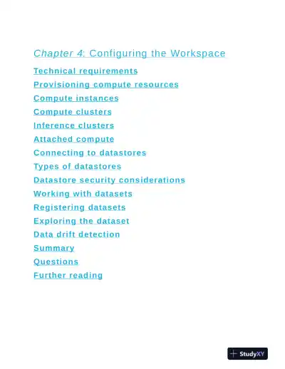 Azure Data Scientist Associate Certification Guide: DP-100 exam (2021) - Page 16 preview image