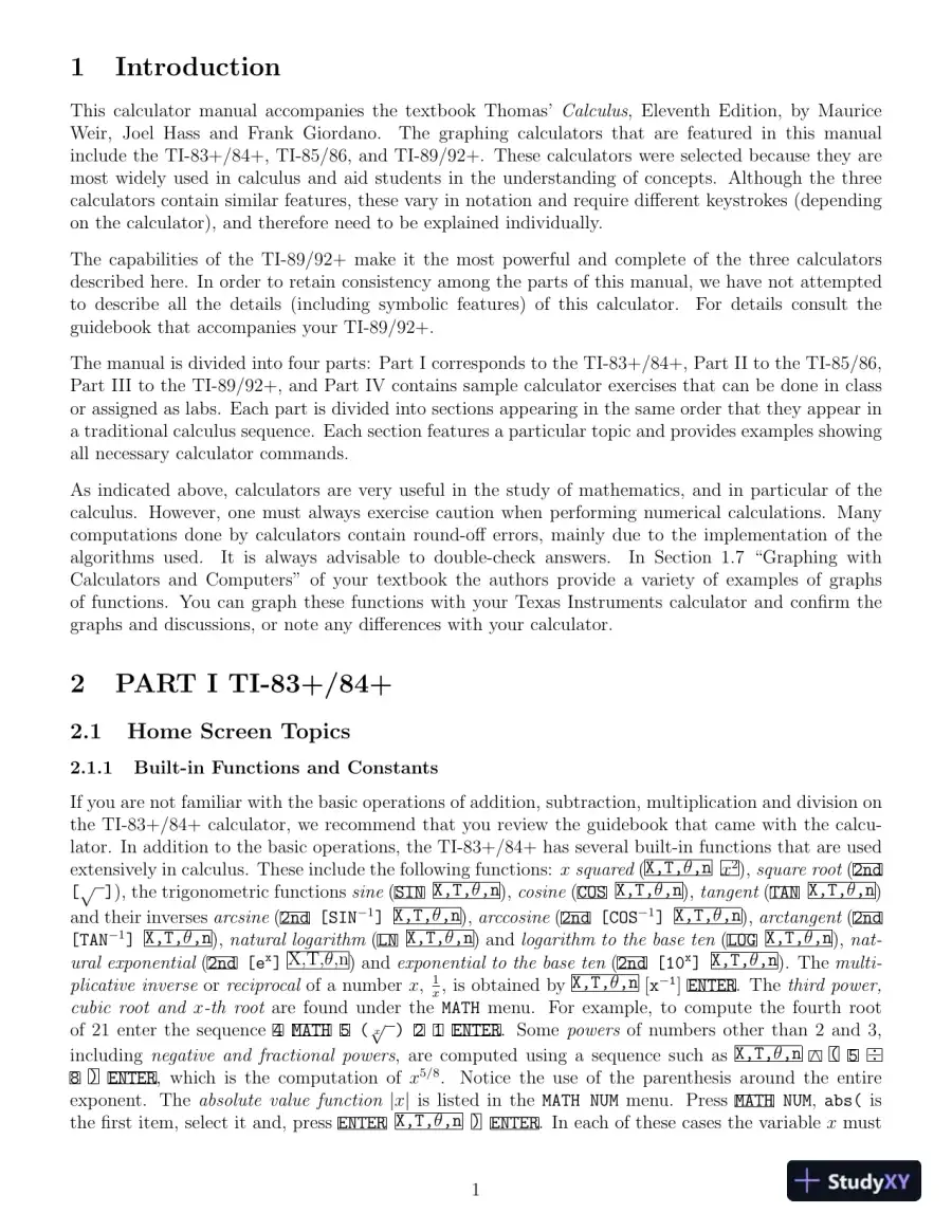 Solution Manual For Thomas' Calculus, Media Upgrade, 11th Edition, page 3