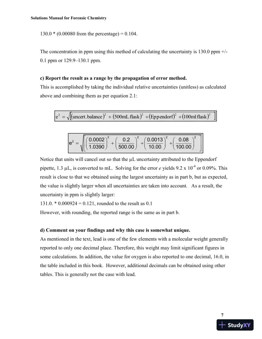 Solution Manual for Forensic Chemistry, 2nd Edition, page 11