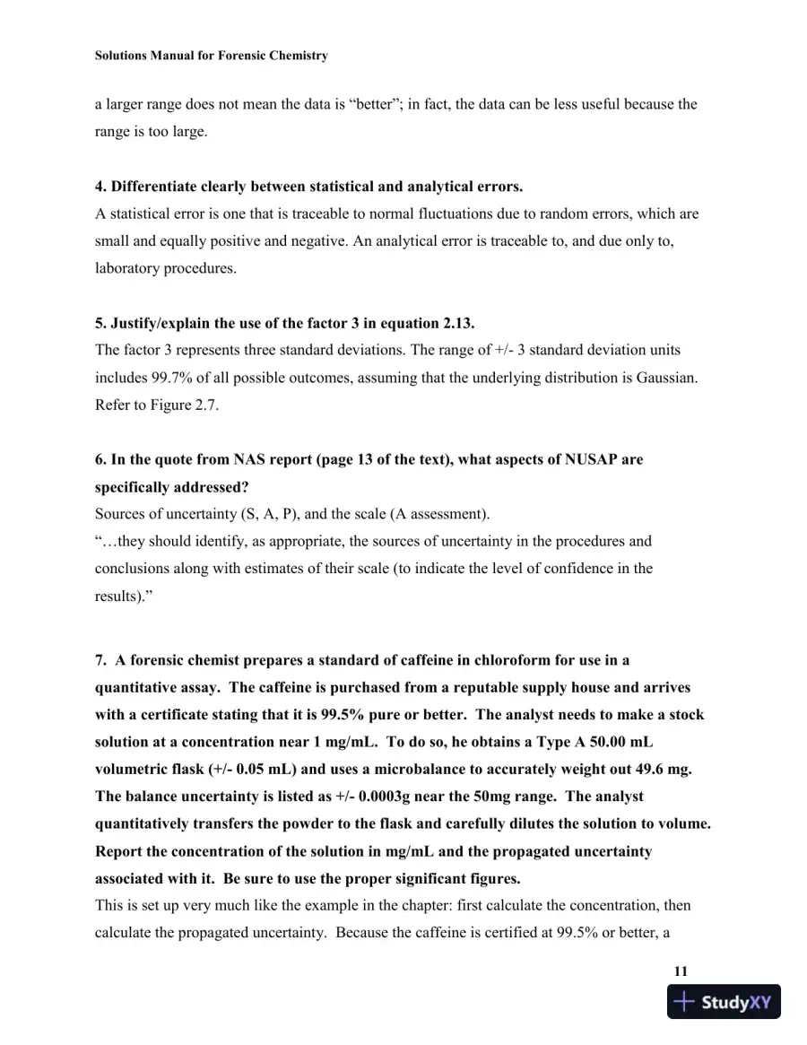 Solution Manual for Forensic Chemistry, 2nd Edition, page 15