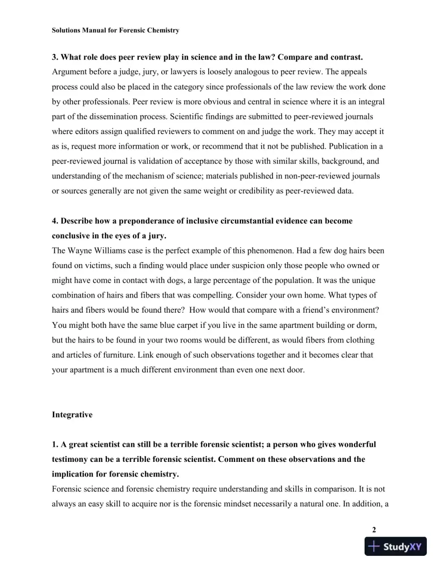 Solution Manual for Forensic Chemistry, 2nd Edition, page 6