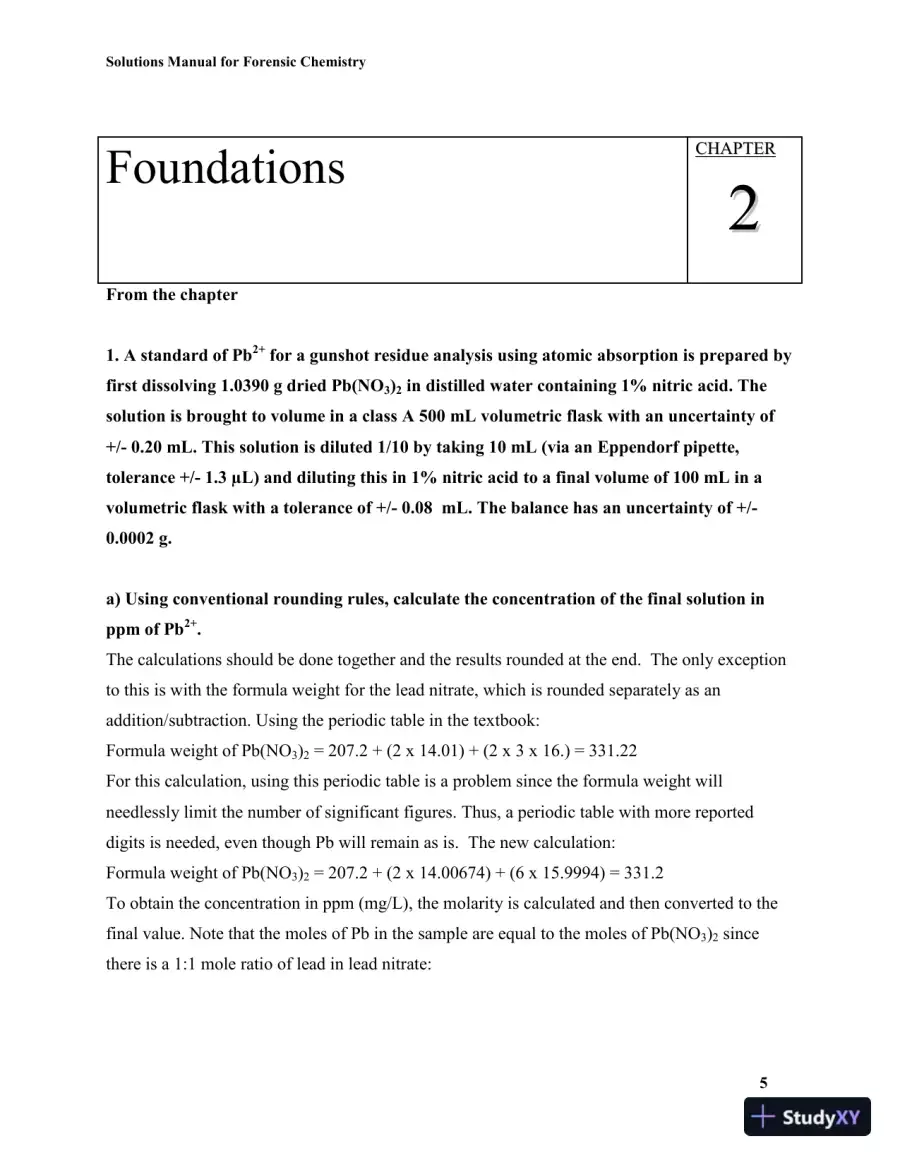 Solution Manual for Forensic Chemistry, 2nd Edition, page 9