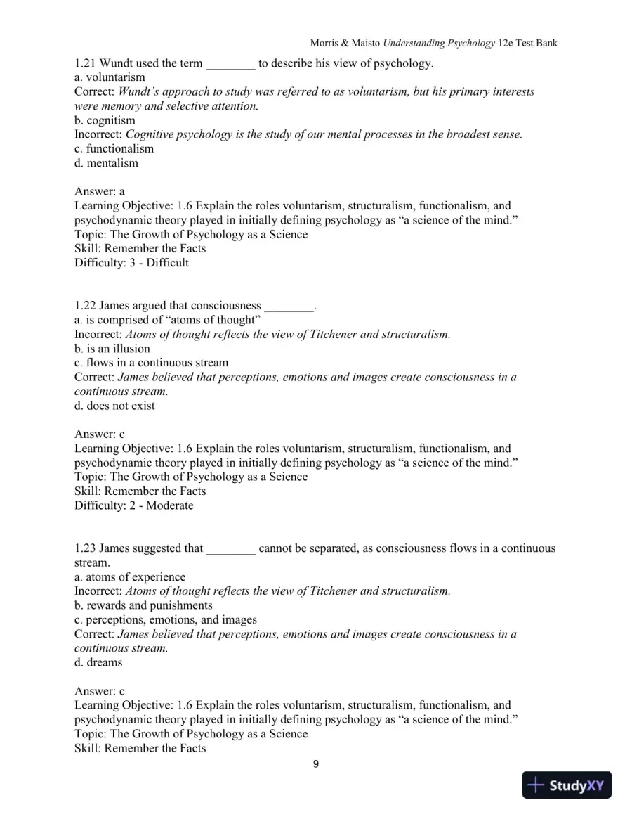 Test Bank for Understanding Psychology, 12th Edition, page 10