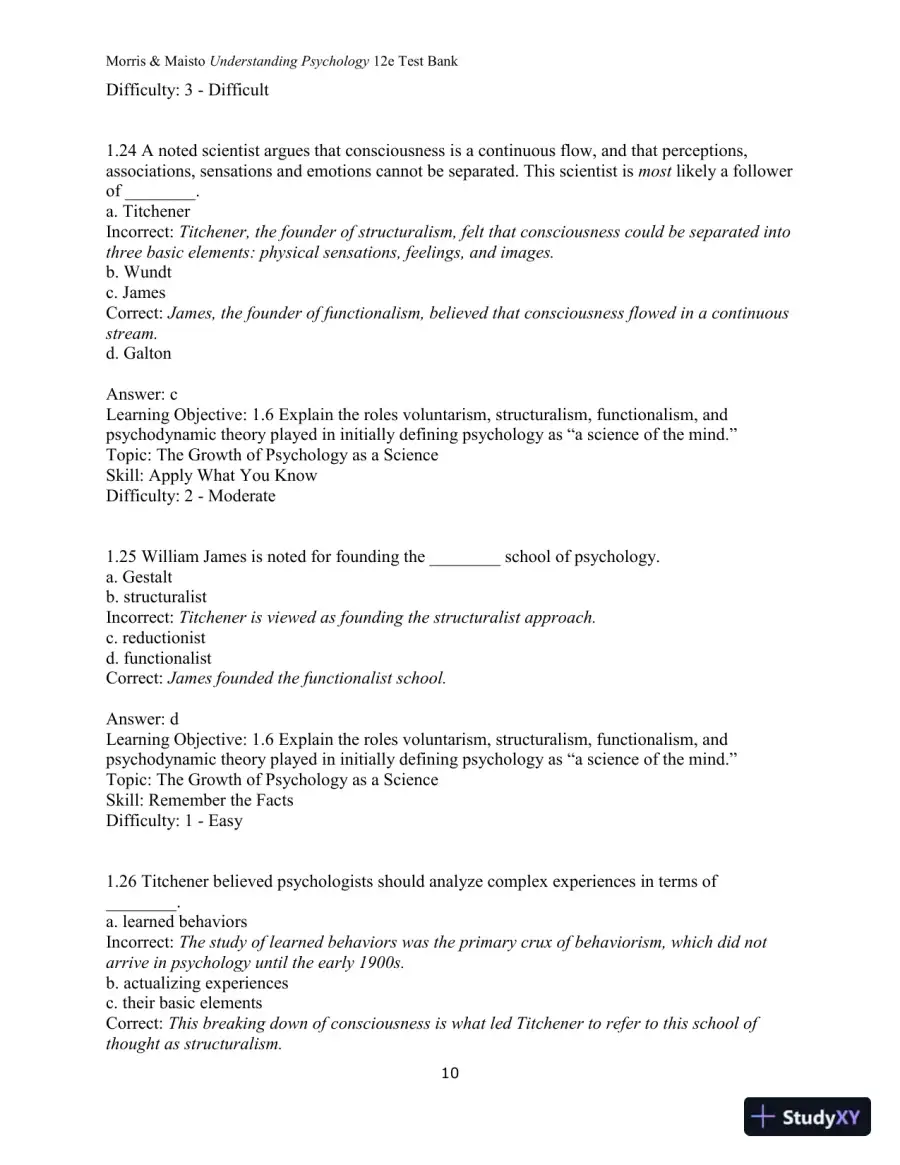 Test Bank for Understanding Psychology, 12th Edition, page 11