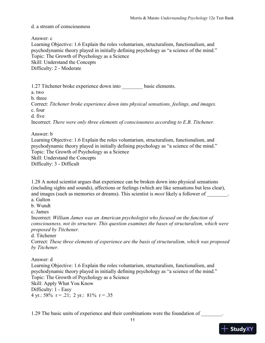 Test Bank for Understanding Psychology, 12th Edition, page 12