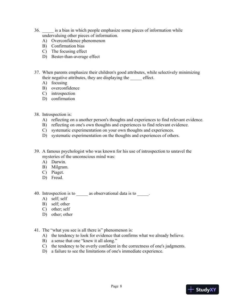 Discovering the Scientist Within: Research Methods in Psychology 1st 2016 Edition Test Bank, page 12