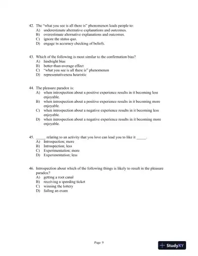 Discovering the Scientist Within: Research Methods in Psychology 1st 2016 Edition Test Bank - Page 13 preview image